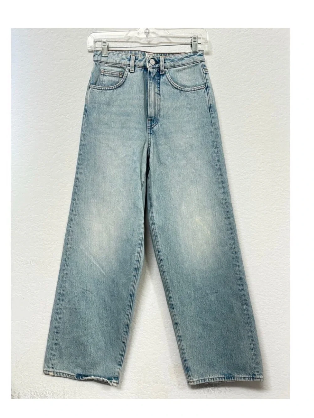 Toteme Flair High Rise Wide Leg Light Blue Jeans, Size 25
